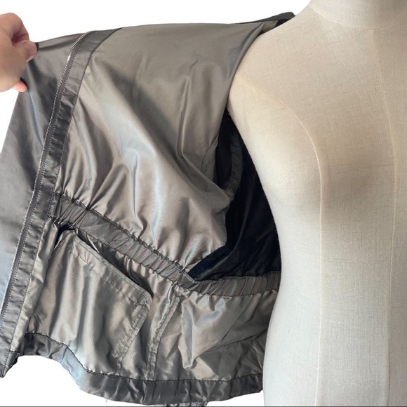 Teenflo Sz.14 silver lightweight belted front zip jacket glamcore cybercore - Picture 8 of 11